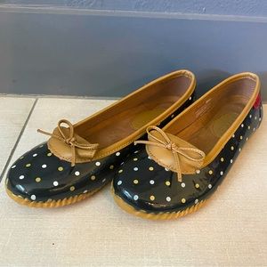 Chooka Classic Dot Duck Skimmer - Black | Size 10